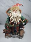 Vintage International Christmas Santa Clause Holding Decoration Ceramic Figurine