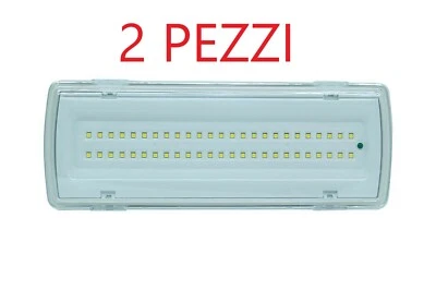 2 X Lampada Di Emergenza Con 50 Led Completa Di Incasso E Batteria Luce Bianca 4 - Immagine 1 di 4