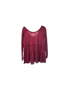 Top tunica a strati manica lunga American Eagle taglia small bordeaux - Foto 1 di 4