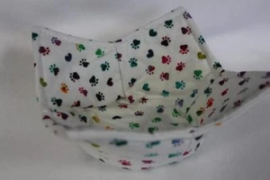 New Quilted Microwave Bowl Holder Bowl Cozy Bowl Potholder Tye Dye Paws - Picture 1 of 3