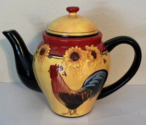 Bella Casa Rooster & Sunflower Teapot By Ganz - Excellent Condition - Picture 1 of 8