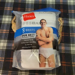 2014 Hanes Best Tagless Briefs 8 Pack White Men's Size Large L 36-38". Tighty! - Picture 1 of 2