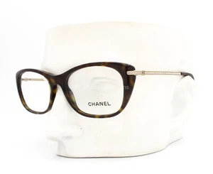 Chanel 3295B 714 Eyeglasses Glasses Brown Havana w/ Swarovski Crystal 51-17-135 - Picture 1 of 8