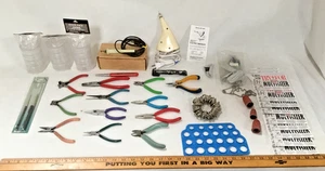 Large Lot Jewelry Making Tools Pliers Beadsmith Mandrel Electric Engraver & More - Picture 1 of 11