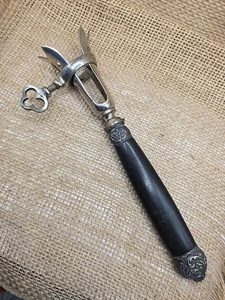 Vintage Manche a Gigot Hammel Lamm Bein Halter mit Holzgriff Truthahn Schinken - Bild 1 von 11