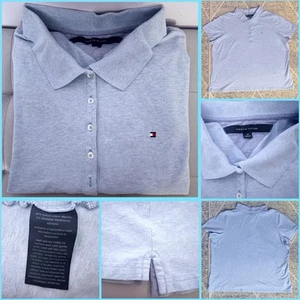 Camisa polo para mujer TOMMY HILFIGER azul jaspeado 2XL algodón elástico manga corta - Imagen 1 de 7