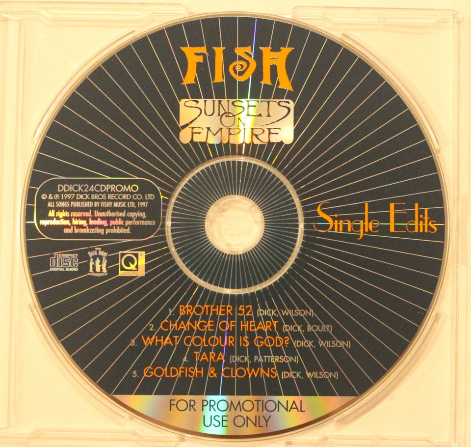 Fish (Marillion)  Sunsets On Empire Single Edits Promo DDICK24CDPROMO Foto 1 de 1