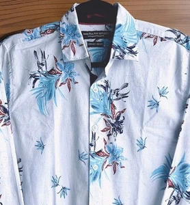 2 For 1 SALE! Men’s American Breed Western Floral & Structure Blue Paisley M - Picture 1 of 10