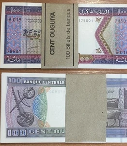 Mauritania _ 100 pcs x 100 Ouguiya 2002 UNC P. 4k bundle Lemberg-Zp - Picture 1 of 2