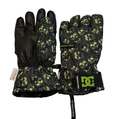 DC SHOES Three 6 Mafia Green Skull Thinsulate Snow /ski Glove Size Large / XL - Image 1 of 4