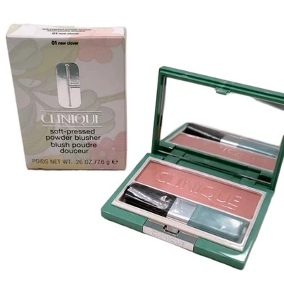 Clinique Soft Pressed Powder Blusher Blush 01 New Clover 0.26oz/7.6g Full Sz NEW - Image 1 of 4