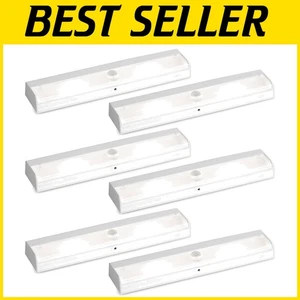 6-Pack Motion Sensor LED Stair Lights - Battery Operated Night Lighting - Picture 1 of 11