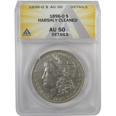 1896 O Morgan Dollar AU 50 Details ANACS Silver $1 Coin SKU:I19035 - Image 1 of 4