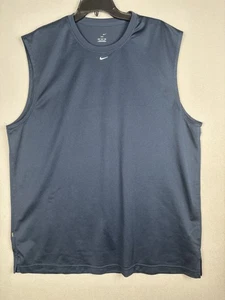 Nike Dri-FIT Mesh Sleeveless Shirt Mens XL Blue Athletic Tank Top Gym Workout - Picture 1 of 12