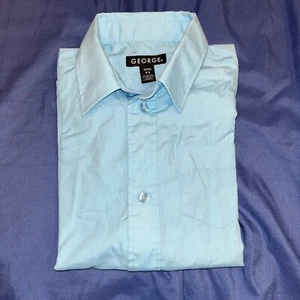 George Turquoise baby blue Dress Shirt size XS 4-5 long sleeves formal - Picture 1 of 6