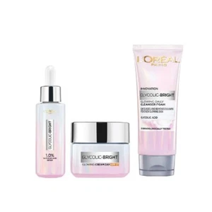 Loreal Paris Glycolic Acid Face Serum,Day Cream And Foaming Face Cleanser Combo - Picture 1 of 12