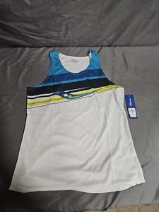Saucony Shirt Womens Small Blue White Lightweight Tank Top Activewear NWT - Picture 1 of 6