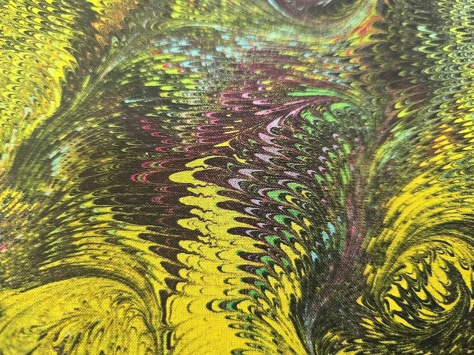 BENARTEX 4.5 Metres Printed 100% Cotton Premium Craft Fabric Yellow Swirl Nadelstern