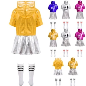 Kids Girls Top With Shorts Short Sleeve Dress Show Outfit Cosplay Uniform Fancy - Picture 1 of 72