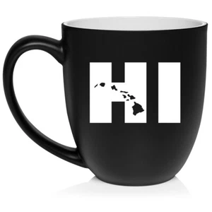 16 oz Bistro Ceramic Coffee Mug Cup HI Hawaiian Islands Hawaii - Picture 1 of 12