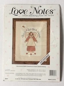 Love Notes costura de cruz desde el corazón - Love Much de Linda Spivey - Angel NUEVO - Imagen 1 de 3