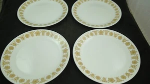 Lot Of 4 Corelle GOLD BUTTERFLY Dinner Plates 10 1/4" Nice Condition - Picture 1 of 7