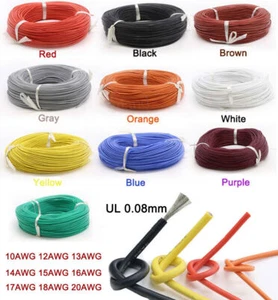 UL 0.08mm Flexible Silicone Cable Wire 10AWG - 20AWG Resistant High Temperature - Picture 1 of 10