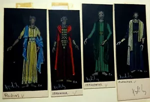 Theater Costume Designs χ 4 mid 20th C Greek Designer Savvas Haratsidis - Picture 1 of 11