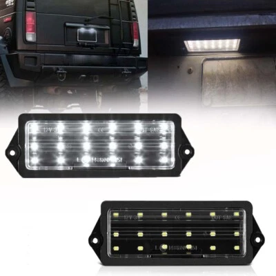 Full LED White License Plate Lamps Tag Lights Pair Set For 2003-2007 Hummer H2 Foto 1 de 4