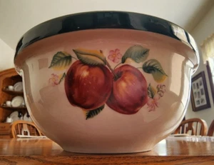 Apple Mixing Nesting Bowl 8" China Pearl Casuals Stoneware Red Green Brown ! - Picture 1 of 15