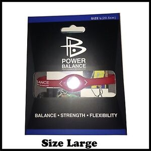 1 x New Power Balance Silicone Wristband Size Large 20.5cm Red/White in box 