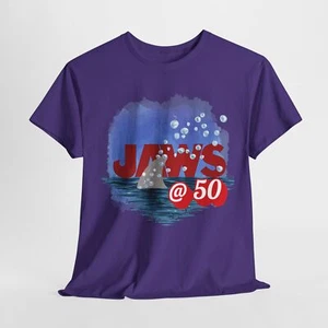 Camiseta 50 Aniversario Tiburón, Regalo Amante del Cine, Camisa Algodón Unisex, Tiburón - Imagen 1 de 48