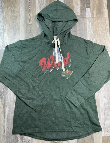 NEW Minnesota Wild RETRO Hoodie Hooded NHL Sweatshirt Women’s MEDIUM Soft $35 Cover