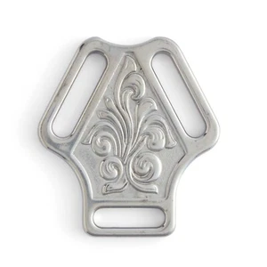 Stainless Al Stohlman Floral Center Plate 35204-00 Tandy Leather Strap Plates - Picture 1 of 2