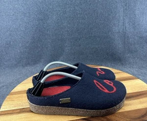Haflinger Grizzly Lovely Love Woll Clogs Navy Slipper Gr. 39 - Bild 1 von 13