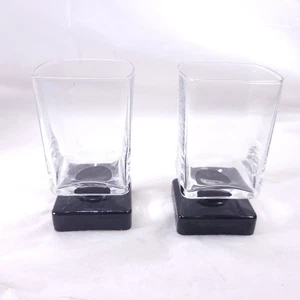 Crystal D’Arquis Black Pedestal Pedestal Bar Glasses - Picture 1 of 8