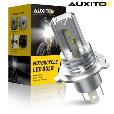 OXILAM H4 9003 HB2 LED Bulb Hi/Lo Beam 6000K White Motorcycle Headlight Power M4 - Image 1 of 4