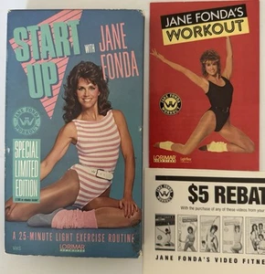 Start Up with Jane Fonda (VHS, 1987) Retro Fitness Exercise Workout W/ Inserts - Picture 1 of 4