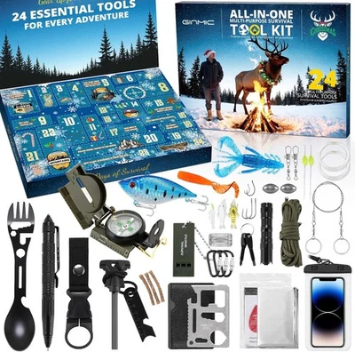 Survival Kit Advent Calendar 2025 Adults Men, 24-Day Christmas Countdown Advent - Image 1 of 4