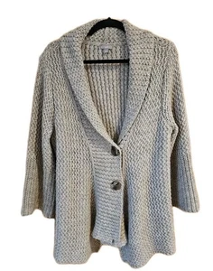 J. Jill Sweater Jacket alpaca blend long cardigan button front Size Large - Picture 1 of 8