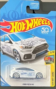 HOT WHEELS HW ART CARS FORD FOCUS RS WHITE 3/10 EXCLUSIVE. SEE COMBINED  OFFERS! - Picture 1 of 1