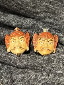 Vintage Japanese Sterling Takishane Art Bishamonten Screw Back Earrings 3/4x3/4” - Bild 1 von 11