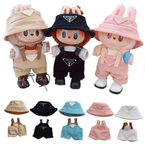 enaz01 For 17cm v1v2 Labubu Clothes Labubu Sitting Party Hat Bib Pant Shoes Doll - Picture 1 of 30