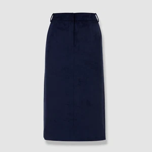 $485 Tibi Women's Blue Ultrasuede Hook-Closure MIDI Trouser Skirt Size 4 - Picture 1 of 4