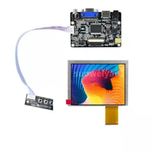 5.6 Inch AT056TN52 V3 640x480 LCD Display Screen with VGA + HDMI Driver Board - Picture 1 of 8