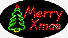 NEW "MERRY XMAS" LOGO 27x15 OVAL SOLID/ANIMATED LED SIGN w/CUSTOM OPTIONS 24356