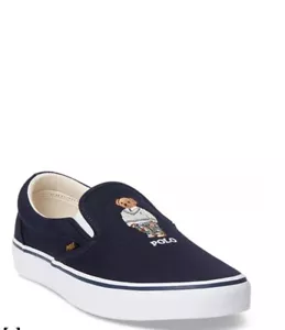 Polo Ralph Lauren Keaton slip on scarpe da uomo orso blu navy / taglia 10 nuove con scatola - Foto 1 di 7
