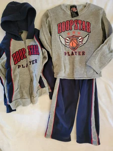MAD GAME Boy's Fleece Hoodie+ joggers+ Top size 7 Hoop Star Blue Gray NEW NWT - Picture 1 of 4