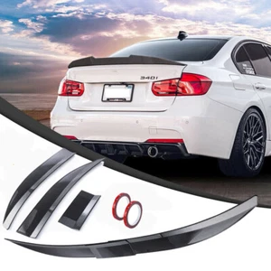 Universal Adjustable Rear Trunk Spoiler Lip Roof Tail Wing Black For Car Sedan - Picture 1 of 12