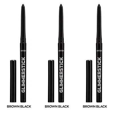 NEW Avon  Glimmerstick Retractable Eyeliner - Brown Black 0.28 g / Set of 3 - Image 1 of 4